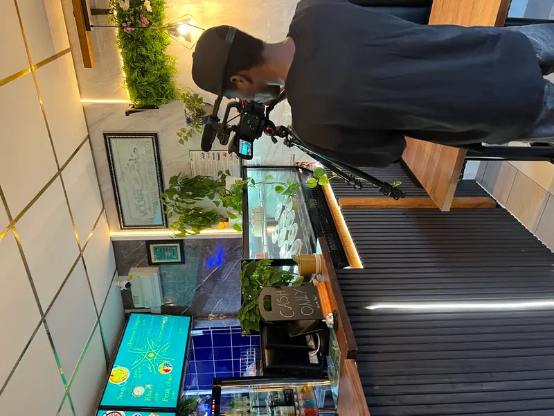 VANTA filming inside a Birmingham café